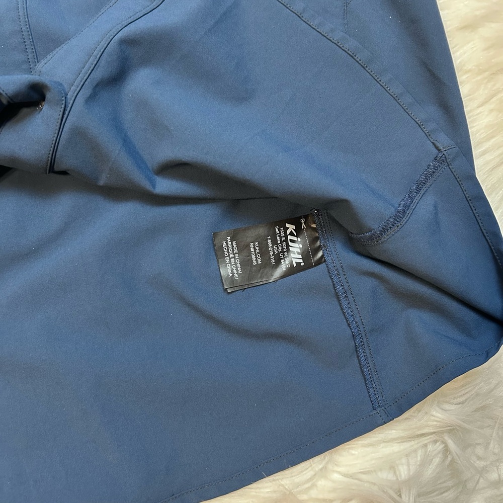 KUHL Bandit Performance Button Up Shirt Mens M Short Sleeve Blue Logo Classic - Picture 5 of 5